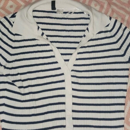 Striped top used H&M size M, black and white