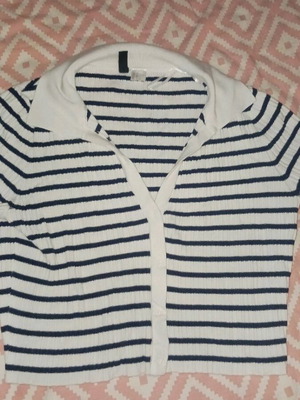 Striped top used H&M size M, black and white