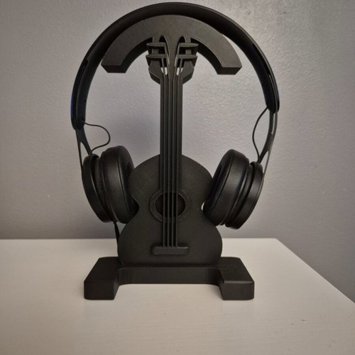 Guitar-shaped headphone stand like new