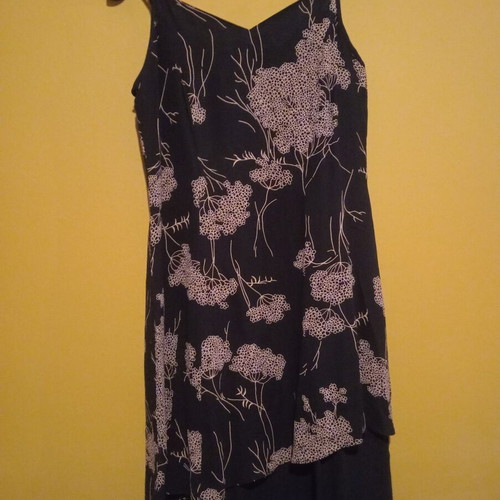 Steilmann floral Y2K double dress size UK 12 new, black and beige