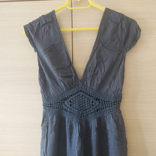 Dark blue one-piece shorts like new, Large/XL with lace detail