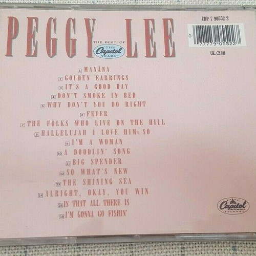 Peggy Lee The Best Of Peggy Lee "The Capitol Years" CD used, jazz