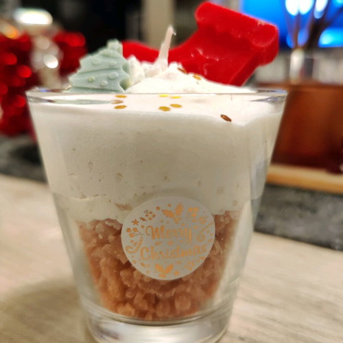 Handmade Christmas candle in glass new