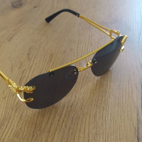 Women's sunglasses, black and gold, new with case