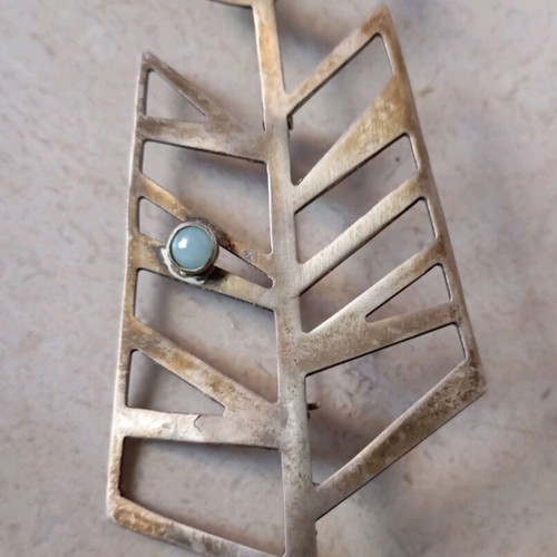 Silver brooch by Anna Skiadarese used, inspired by N. Hatzikyriakos Gikas
