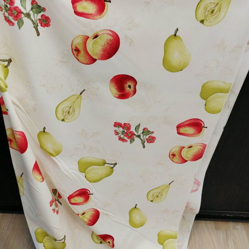 Curtain 6.8m fruit pattern opaque beige, height 3m, new