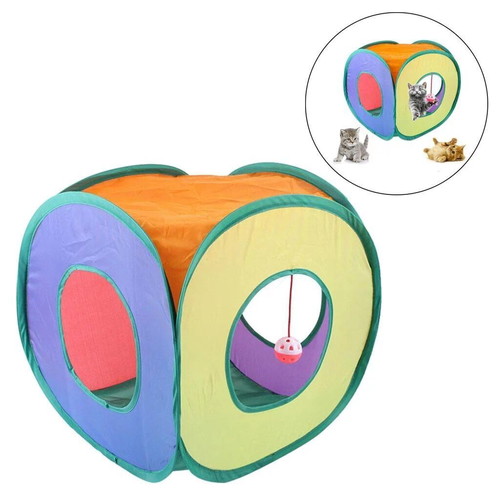 Cubefun cat play cube with 3 entrances and ball new