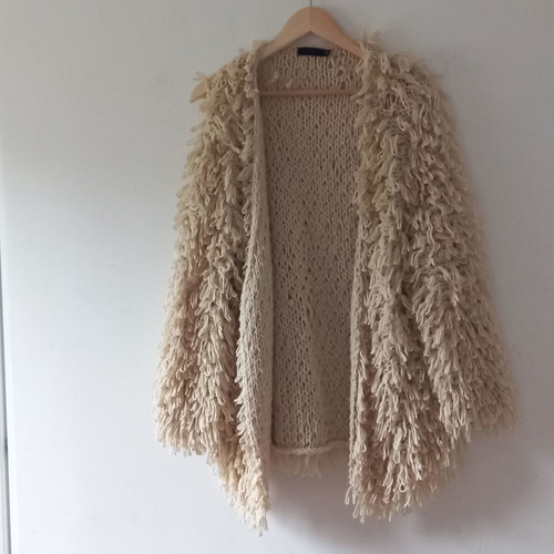 Knitted cardigan used, one size, beige
