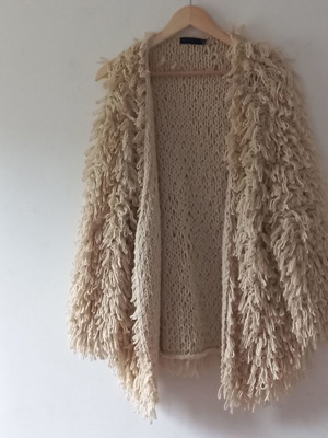 Knitted cardigan used, one size, beige
