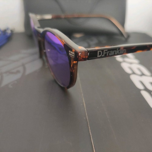 D.Franklin sunglasses new brown tortoise with blue mirror lens