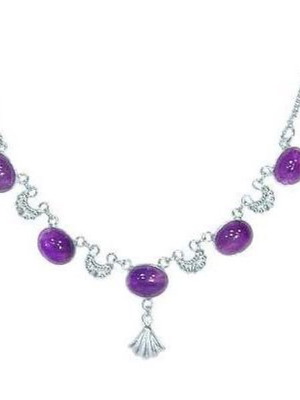 Fashion 925 silver necklace with amethyst new