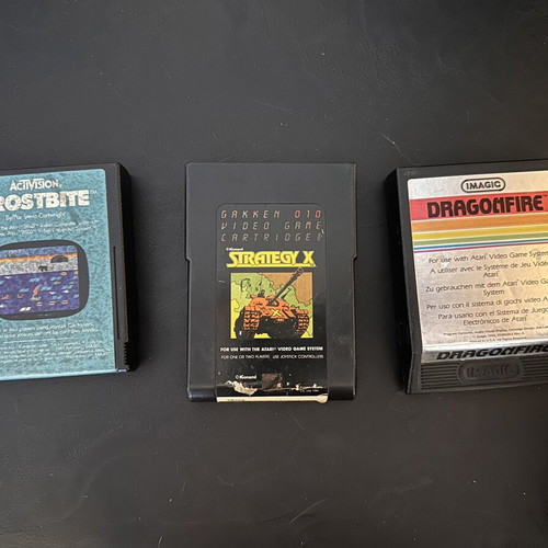 Atari 2600 games used Frostbite Strategy X Dragonfire with manual