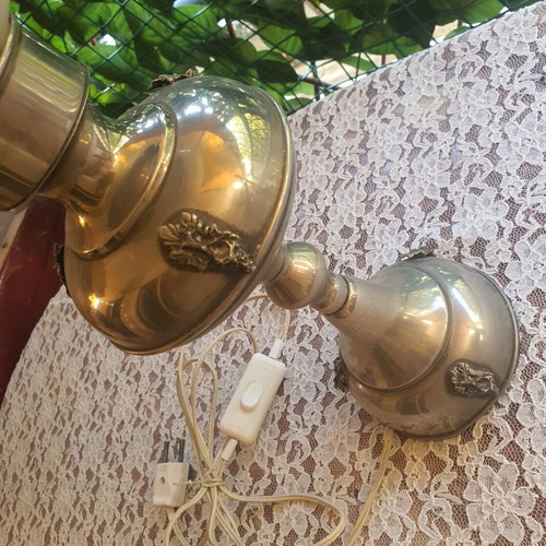 Lamp like new with glass shade, height 45 cm