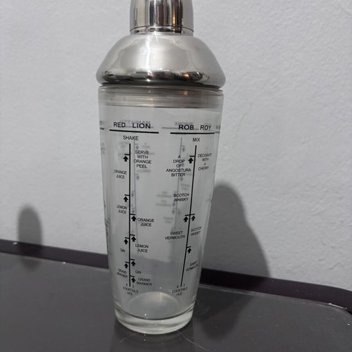 Vintage Böckling Glass Cocktail Shaker 550ml with Recipes