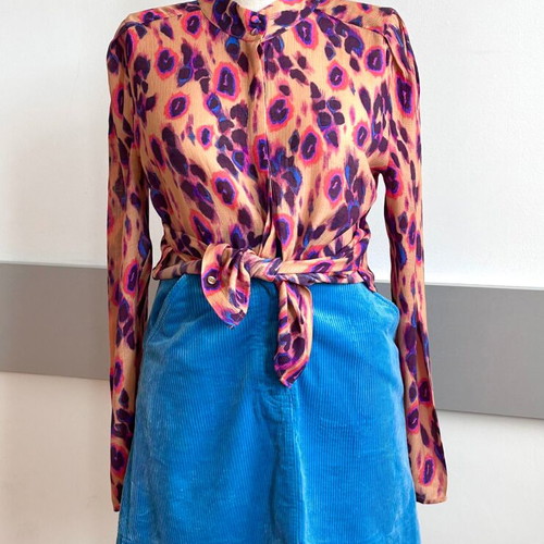 Arket blue skirt and Dante 6 colorful blouse like new