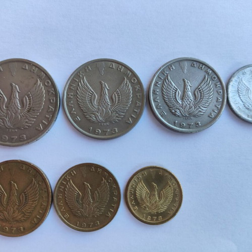 Collection of 170 Greek coins used (1954-2000)