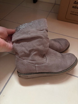 Μπότες Graceland σουέντ με στρας μέγεθος 31 μεταχειρισμένες, μπεζ