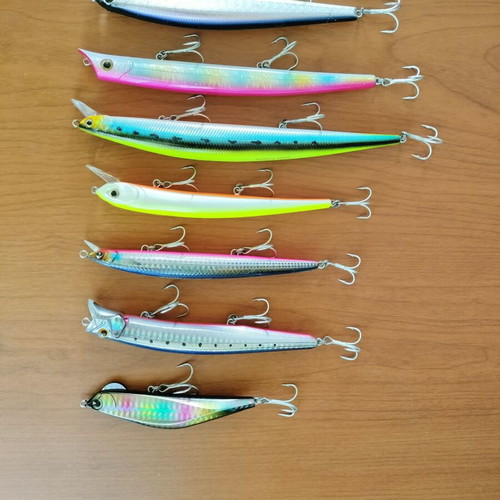 Artificial fishing lures used, various models including Ima Barbarossa and Molix Audace