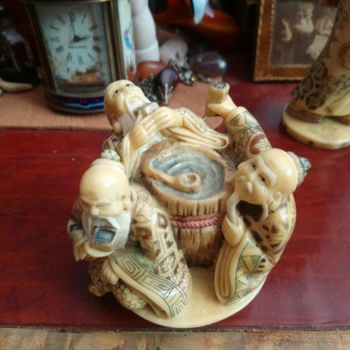 Japanese culture collection used, handmade sculptures