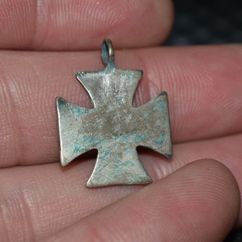 Silver-plated mini iron cross ww2 used