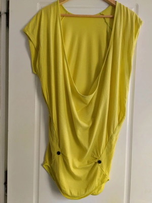 Long draped mini dress or top in lime, like new