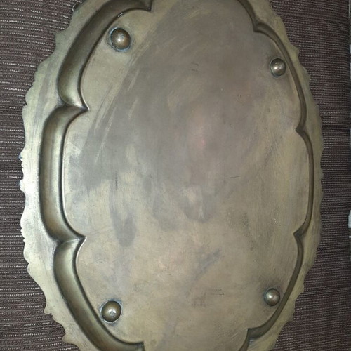 Silver-Plated EPNS Serving Tray used, vintage rococo style, large