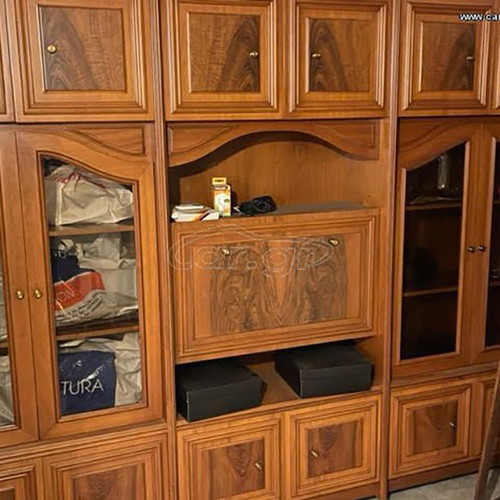 Wall unit and sideboard used, semi-solid walnut veneer
