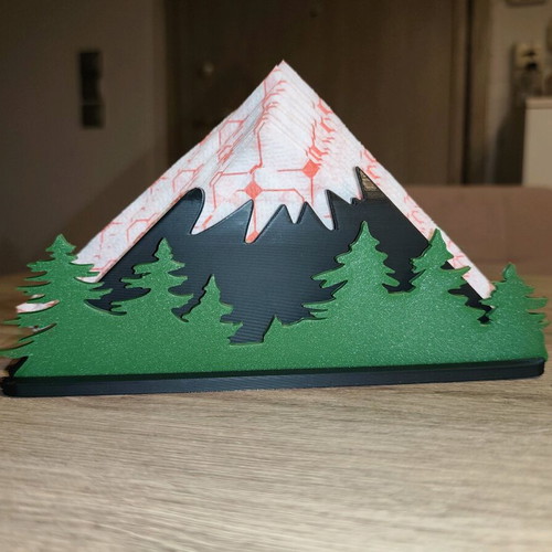 Mountain Forest 3D Art Design Handmade Napkin Holder new