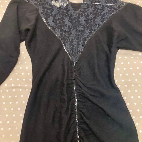 Wool dress used with lace black size M