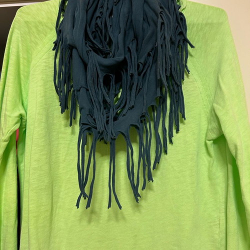 Bimba y Lola cotton scarf with fringes blue new