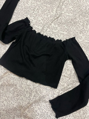 Black long-sleeve top new, sizes XS and S
