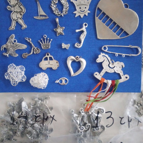 Set of 140 Metal Decorative Charms for Crafts and Jewelry Making