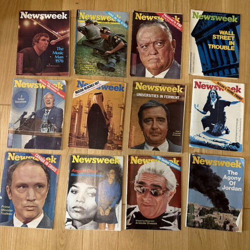 Newsweek magazine used, rare collection of 13 issues from 60s and 70s