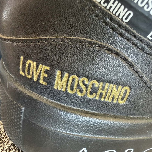 Love Moschino women's sneakers size 39 like new, black and gold