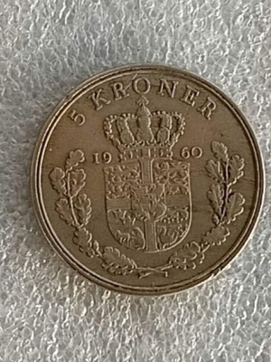 Denmark 1961 5 Kroner coin