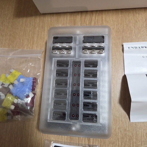 ENDARK 12-Position Fuse Box with LED Indicators for 12V/24V