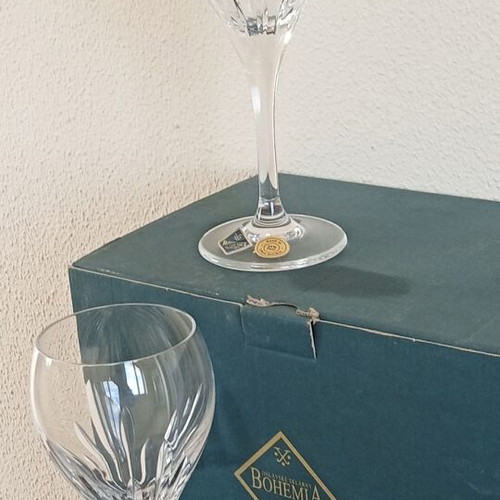 Bohemia Crystal Water Glasses Set of 6 Handmade 24%