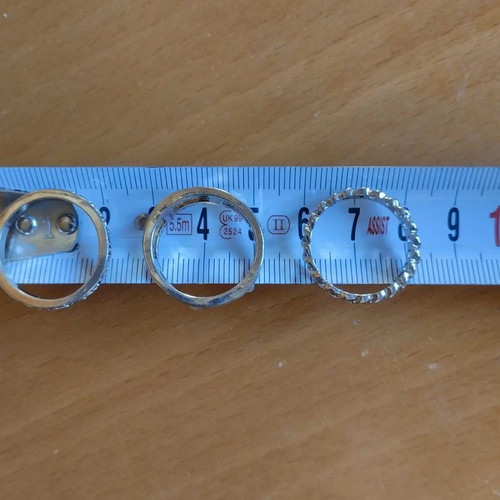 Set of 3 bronze rings, like new, size 59