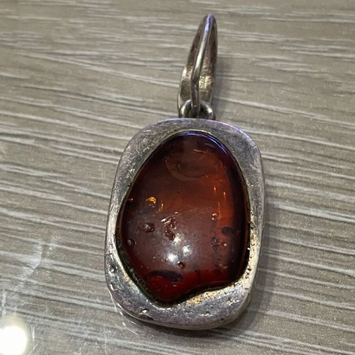 Silver 925 pendant used with amber vintage