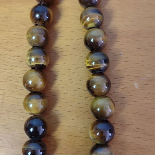 Komboloi with Tiger's Eye stones and silver, like new