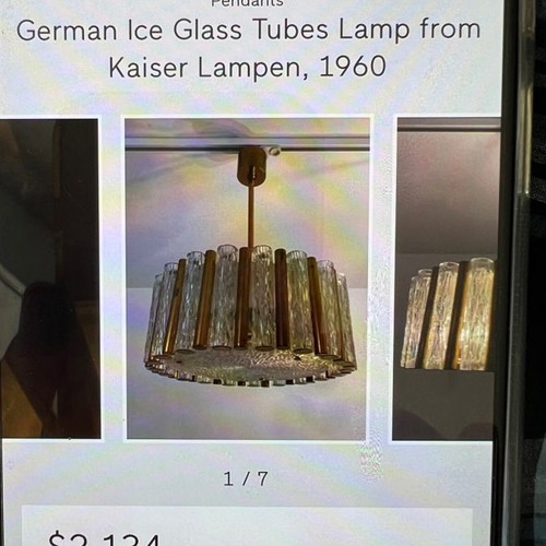 Doria Leuchten Vintage Chandelier Lamp from Germany 1960 used