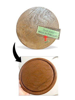 Teak Wood Round Base 25 cm new, serving and decoration