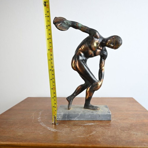Bronze Discobolus Decorative Statue used, 28 cm height