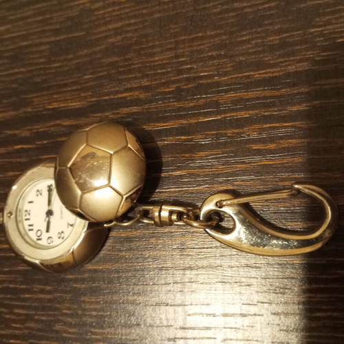 Keychain watch with openable football cover