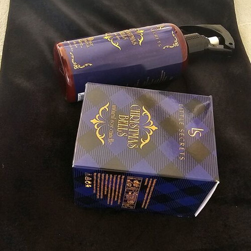 Little Secrets candle, gift room spray and velvet black pouch new pack