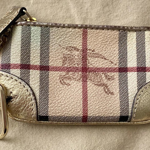 Burberry vintage coin purse with gold metal details