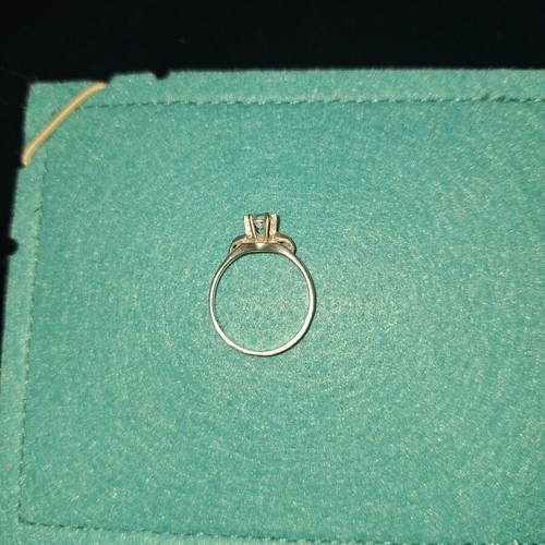 Silver 950 ring with zirconia, handmade solitaire