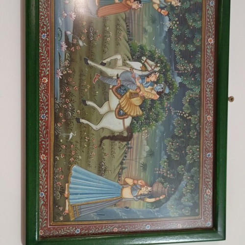 Indian paintings like new, set of 2 with wooden frames