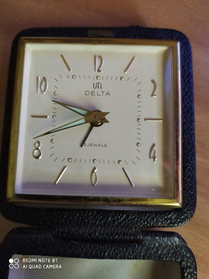 Travel clock used from the 70s analog tabletop