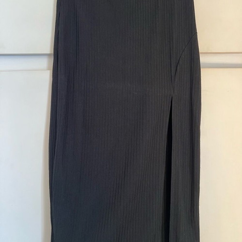 Black midi skirt with slit